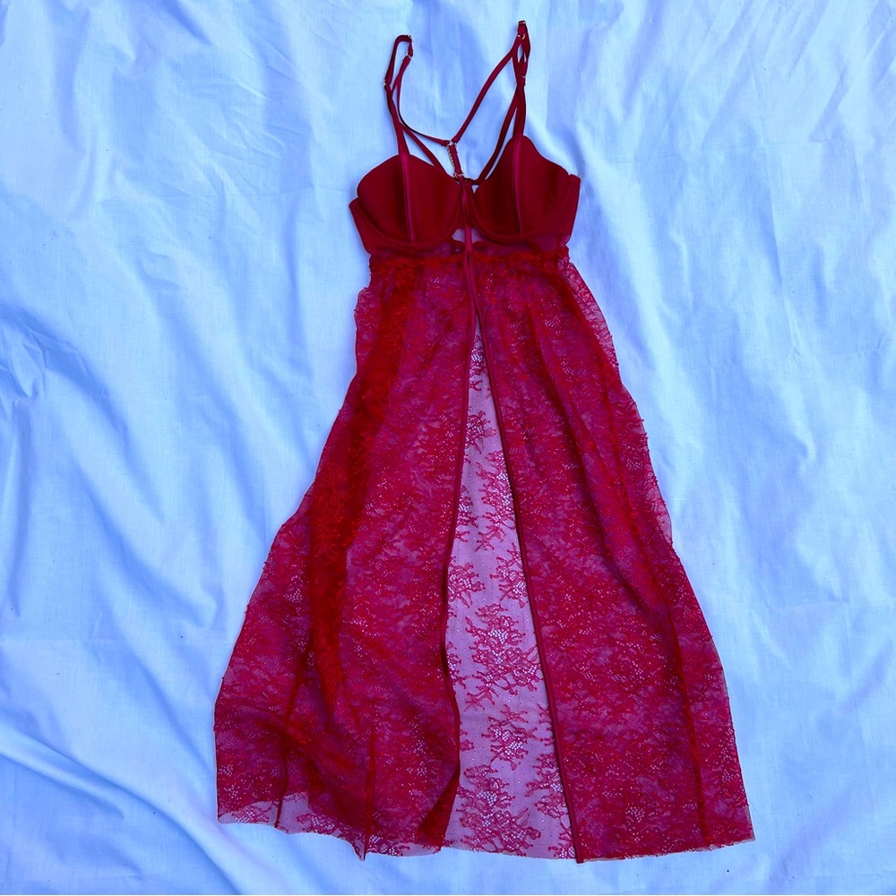Victoria’s Secret Sexy Nightgown Lingerie Red Lace 34B